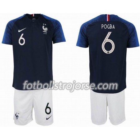 Frankrike Matchtröjor POGBA 6 2 star Barn Hemma Fotbollströja VM 2018 Frankrike Matchtröjor POGBA 6 2 star Barn Hemma Fotbollströja VM 2018